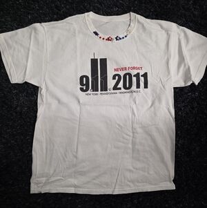 "Never Forget 9.11.2011" White Graphic Tee
